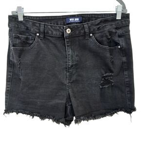 Wax Jean High-Rise Distressed Black Shorts Size 3XL Plus Size